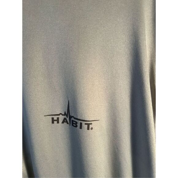 Habit Solar Factor Ls gray 1/4 zipper Mens large rn#106699 UPF 40+ - Picture 2 of 12